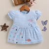 Sky Blue Girls Half Sleeves Frock / Dress
