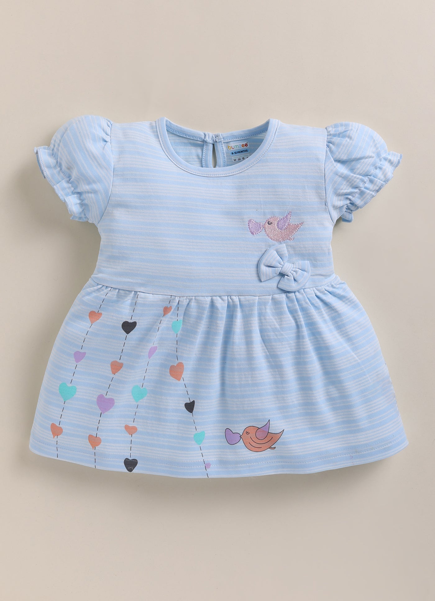 Sky Blue Girls Half Sleeves Frock / Dress