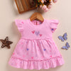 Pink Girls Half Sleeves Frock / Dress