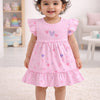 Pink Girls Half Sleeves Frock / Dress