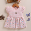 Peach Girls Half Sleeves Frock / Dress