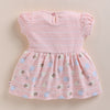 Peach Girls Half Sleeves Frock / Dress