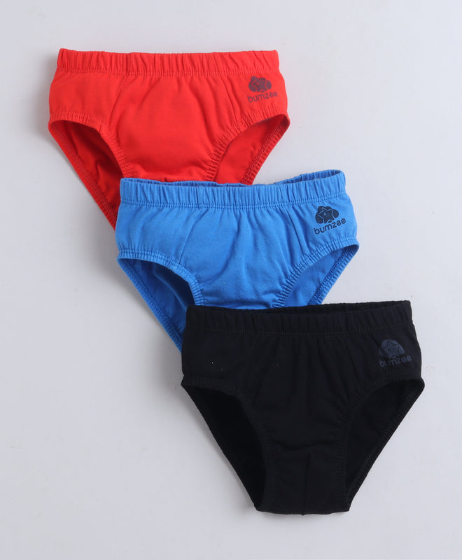 Red & Black Boys Compact Cotton Briefs Pack of 3