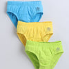 Blue & Yellow Boys Compact Cotton Briefs Pack of 3