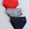 Red & Grey Boys Compact Cotton Briefs Pack of 3