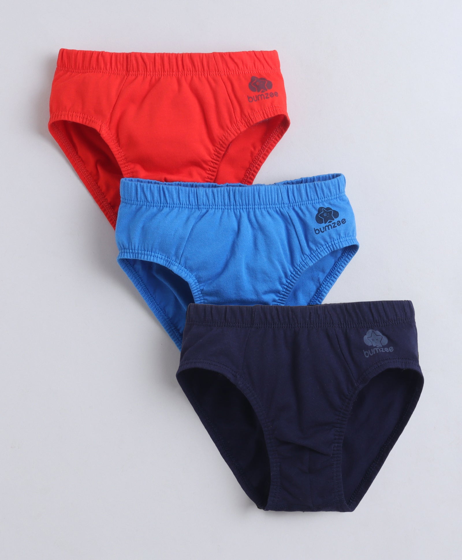 Blue & Navy Boys Compact Cotton Briefs Pack of 3
