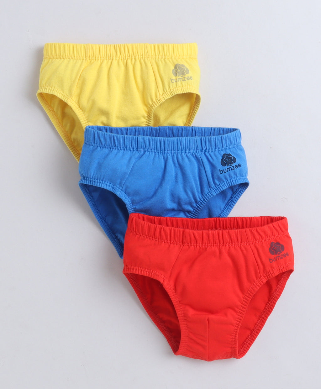 Bumzee Red & Yellow Briefs, Pack of 3, Compact Cotton