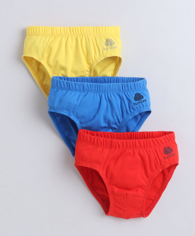 Red & Yellow Boys Compact Cotton Briefs Pack of 3