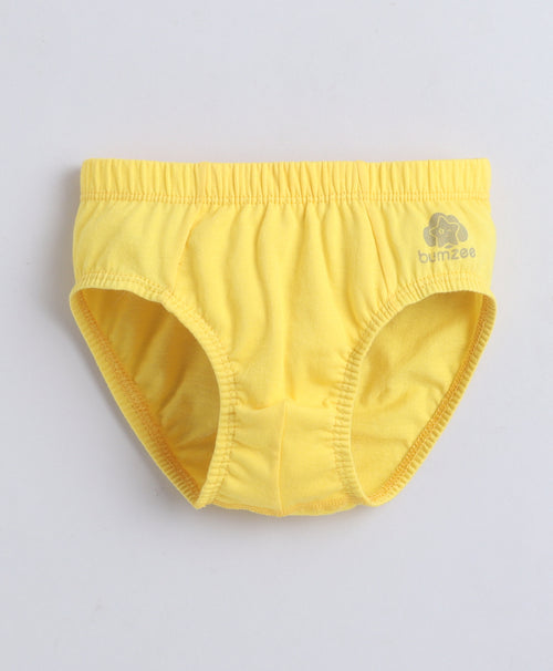 Boys 100% Compact Cotton Solid Briefs for Everyday Comfort - Red & Yellow