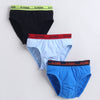 Blue & Black Boys Compact Cotton Briefs Pack of 3