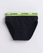 Bumzee Blue & Black Briefs, Pack of 3, Compact Cotton