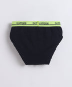 Bumzee Blue & Black Briefs, Pack of 3, Compact Cotton