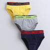 Yellow & Grey Boys Compact Cotton Briefs Pack of 3