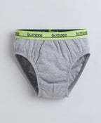 Bumzee Yellow & Grey Briefs, Pack of 3, Compact Cotton