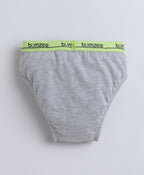 Bumzee Yellow & Grey Briefs, Pack of 3, Compact Cotton