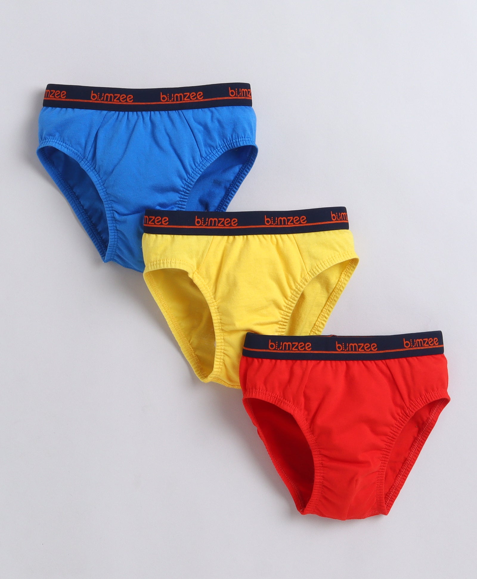 Blue & Yellow Boys Compact Cotton Briefs Pack of 3