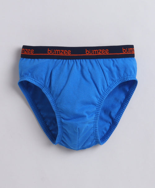 Blue & Yellow Boys Compact Cotton Briefs Pack of 3