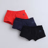 Red & Black Boys Compact Cotton Trunks Pack of 3