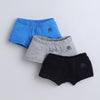 Black & Grey Boys Compact Cotton Trunks Pack of 3