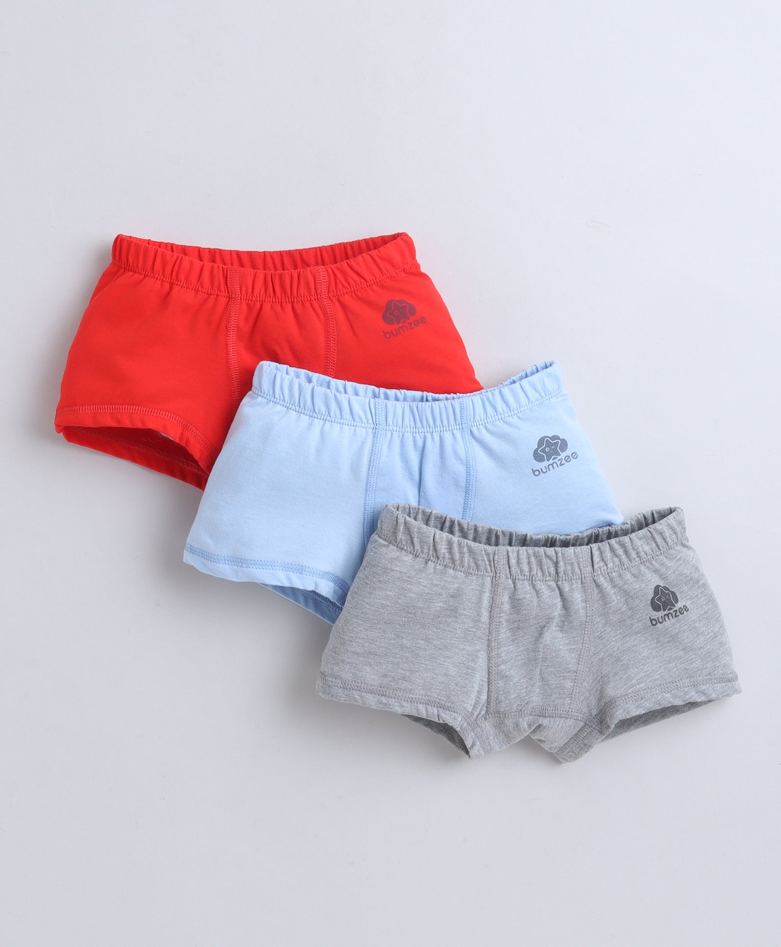 Red & Grey Boys Compact Cotton Trunks Pack of 3