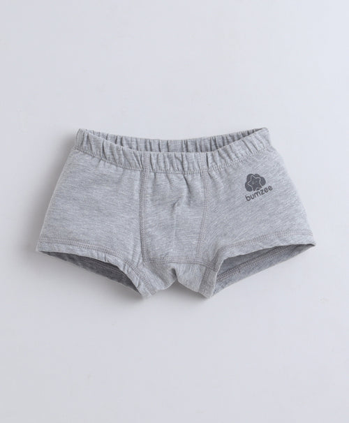 Boys 100% Compact Cotton Solid Trunks for Everyday Comfort - Red & Grey