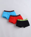 Bumzee Red & Black Trunks, Pack of 3, Compact Cotton (Style Peb11385)