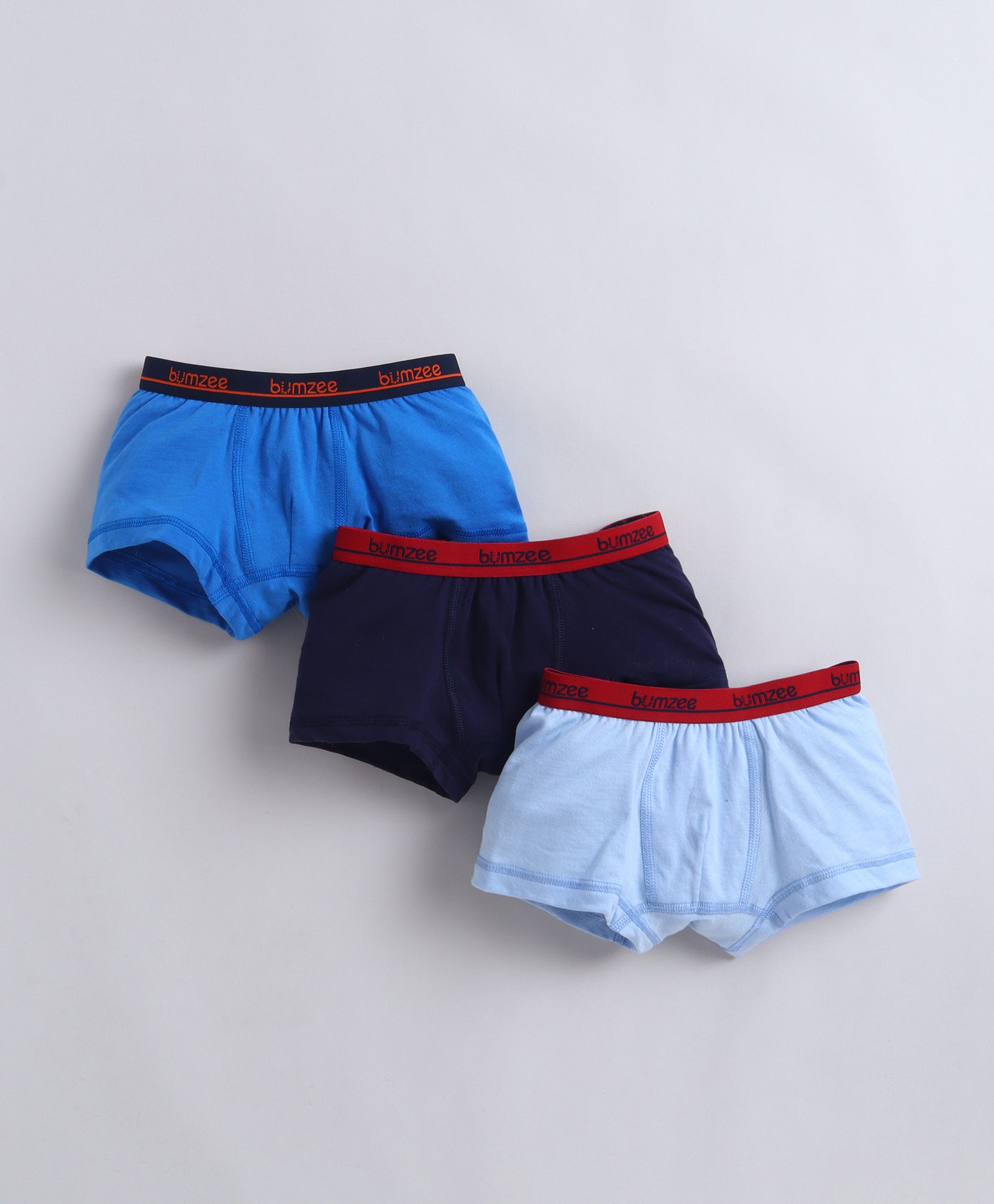 Blue & Navy Boys Compact Cotton Trunks Pack of 3