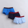 Blue & Navy Boys Compact Cotton Trunks Pack of 3