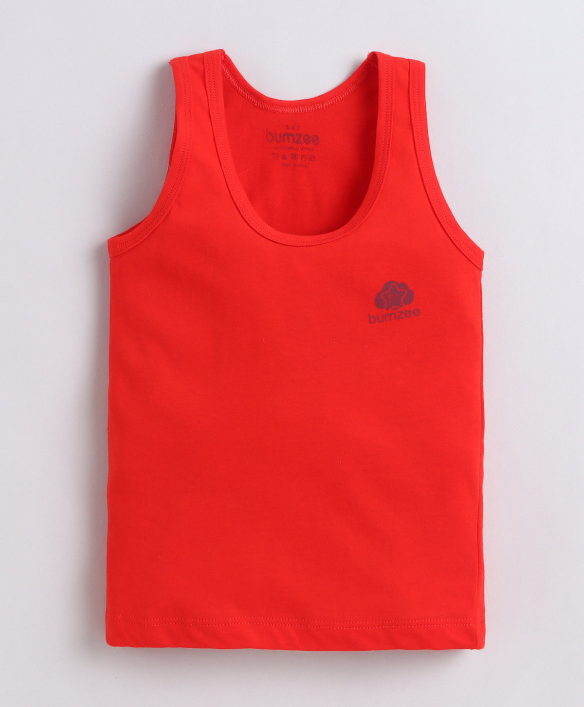 Bumzee Red & Grey Vest, Pack of 3, Sleeveless, Compact Cotton