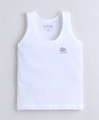 Bumzee White Vest, Pack of 3, Sleeveless, Compact Cotton (Style Peb11391)
