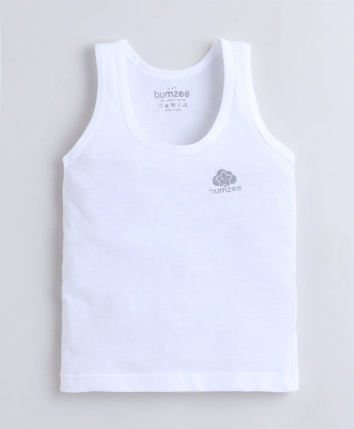 Boys Sleeveless Vest White Pack of 3