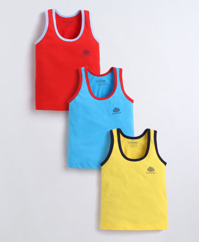 Boys Sleeveless Vest Red & Blue Pack of 3