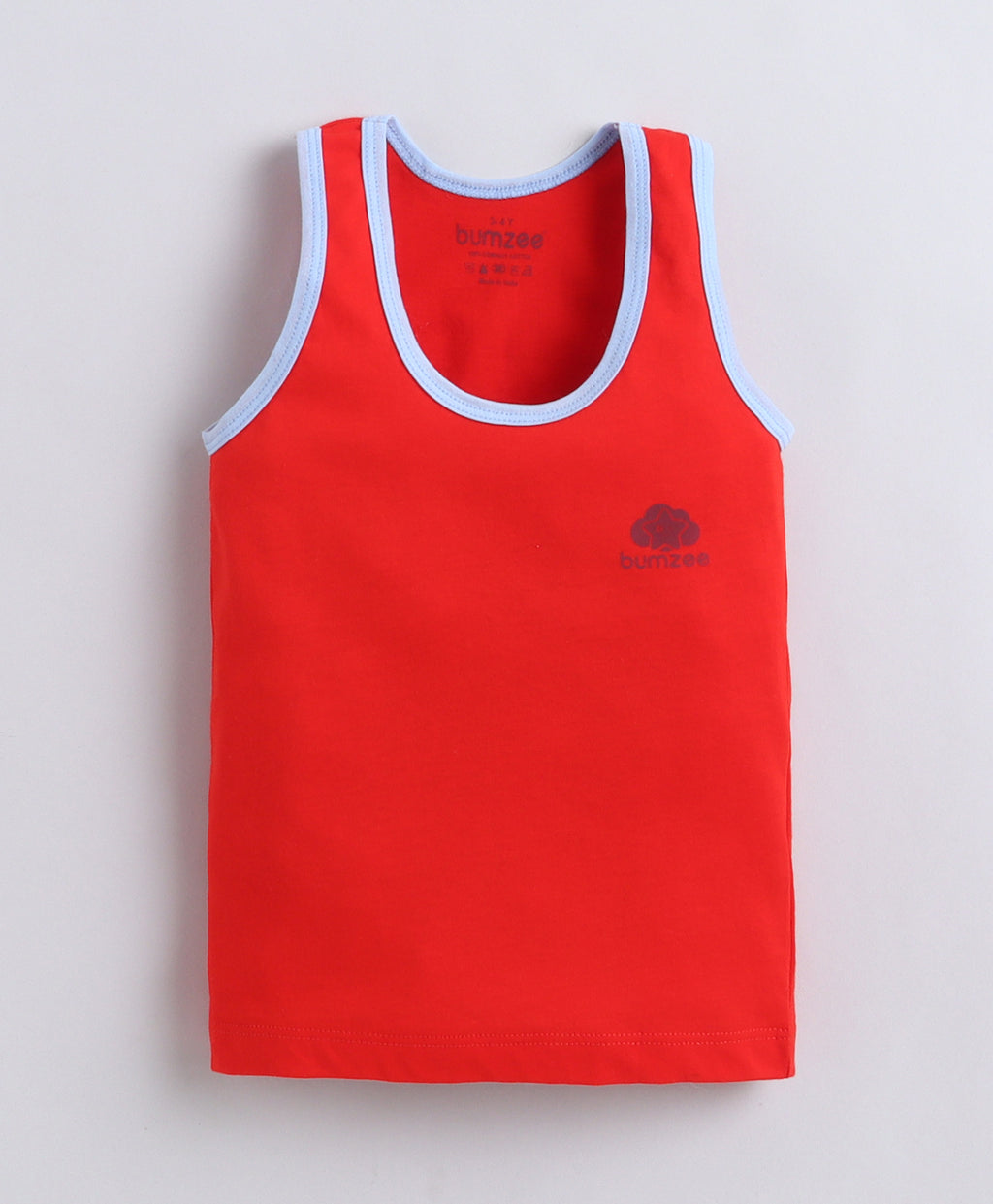 Bumzee Red & Blue Vest, Pack of 3, Sleeveless, Compact Cotton