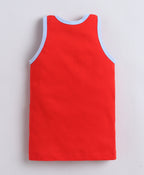 Bumzee Red & Blue Vest, Pack of 3, Sleeveless, Compact Cotton