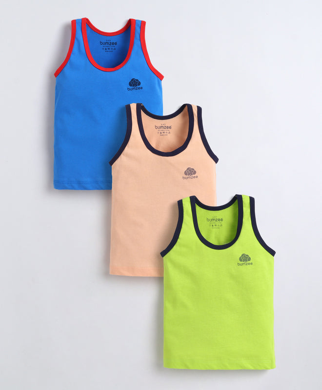 Boys Sleeveless Vest Blue & Green Pack of 3