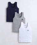 Bumzee White & Grey Vest, Pack of 3, Sleeveless, Compact Cotton