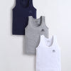 Boys Sleeveless Vest White & Grey Pack of 3