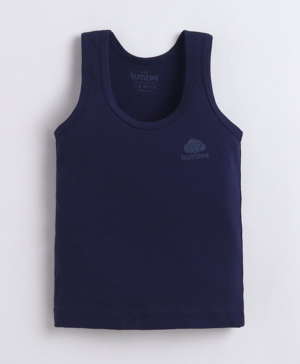 Bumzee White & Grey Vest, Pack of 3, Sleeveless, Compact Cotton