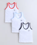 Bumzee White Vest, Pack of 3, Sleeveless, Compact Cotton (Style Peb11395)