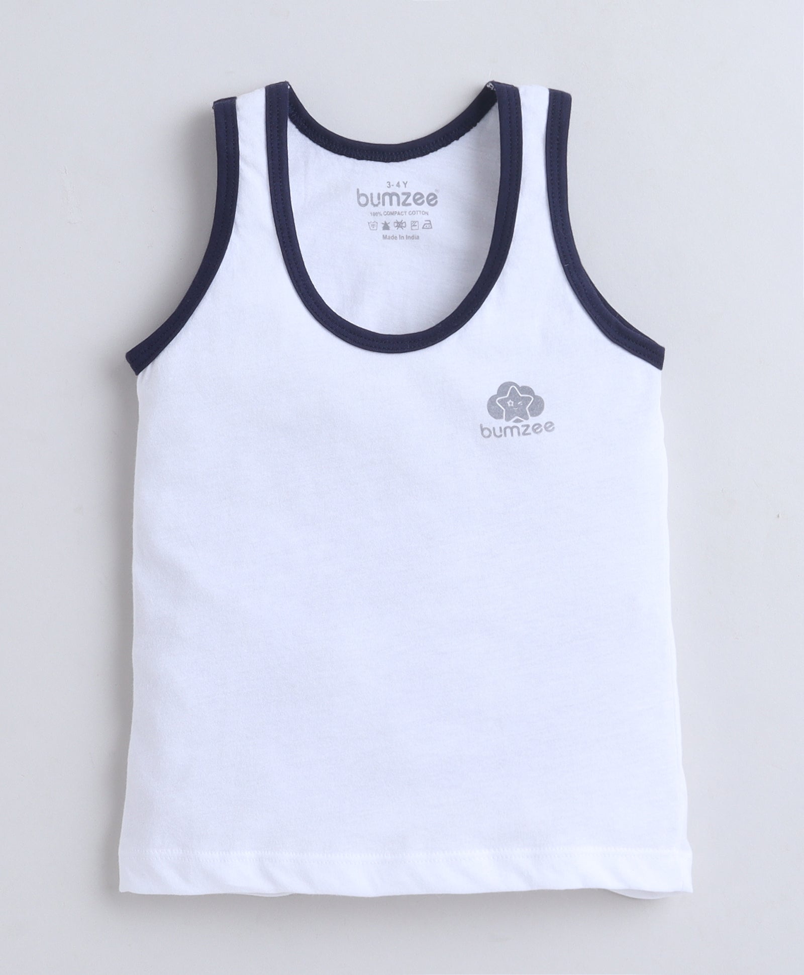 Boys Sleeveless Vest White Pack of 3