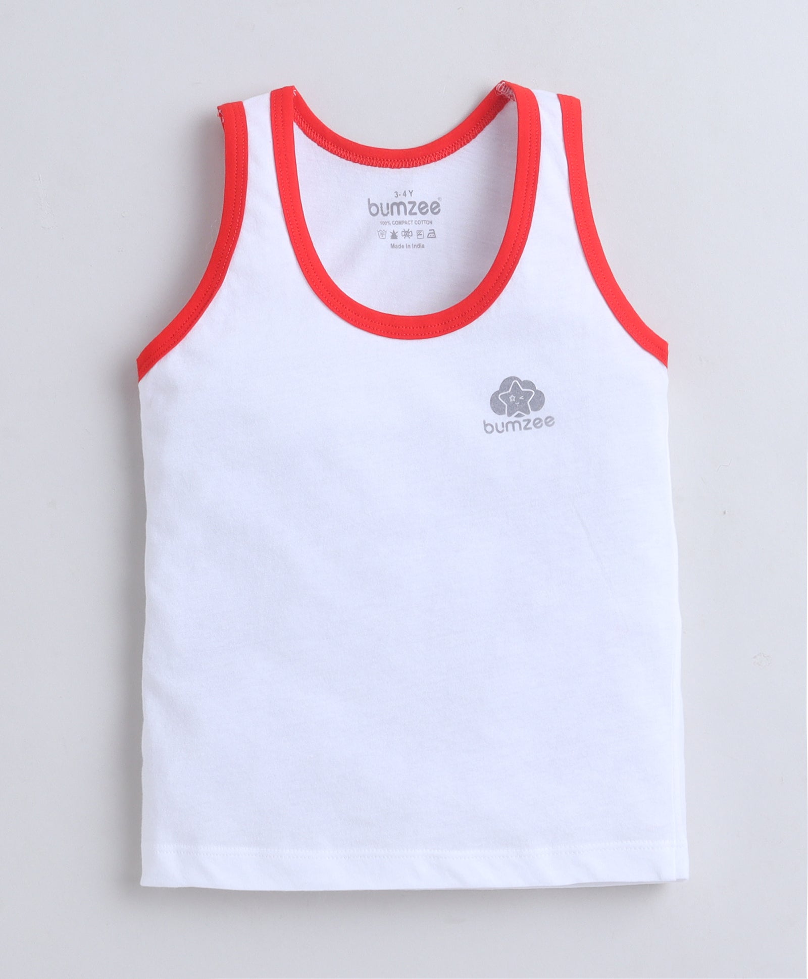 Boys Sleeveless Vest White Pack of 3