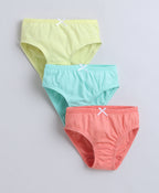 Bumzee Yellow & Peach Panties, Pack of 3, Compact Cotton