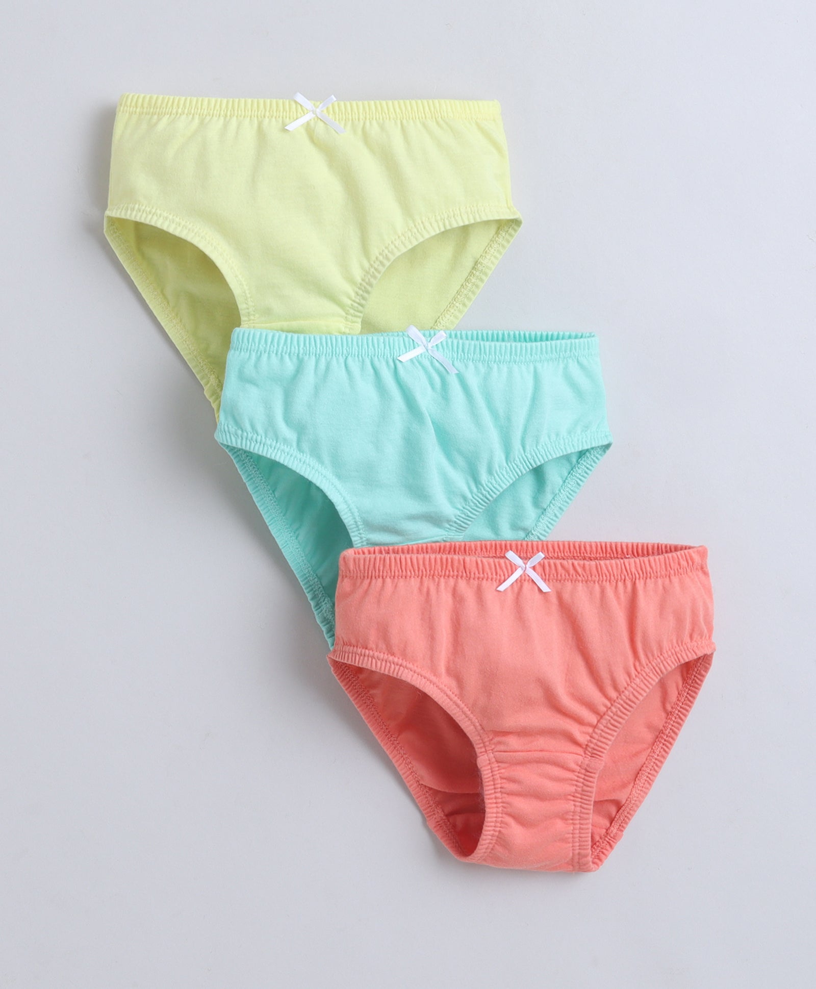 Yellow & Peach Girls Compact Cotton Panties Pack of 3