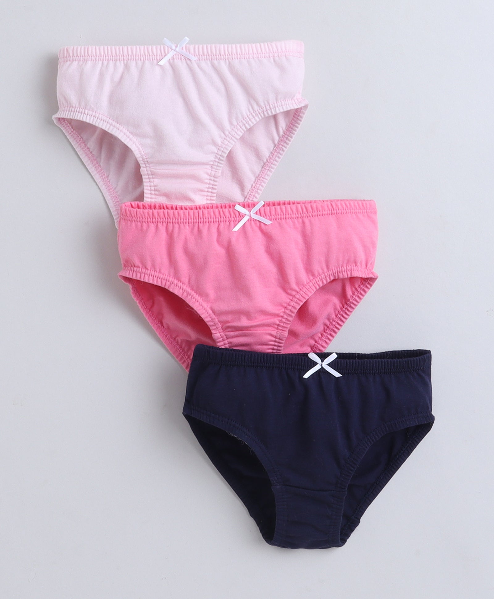 Navy & Pink Girls Compact Cotton Panties Pack of 3