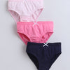 Navy & Pink Girls Compact Cotton Panties Pack of 3
