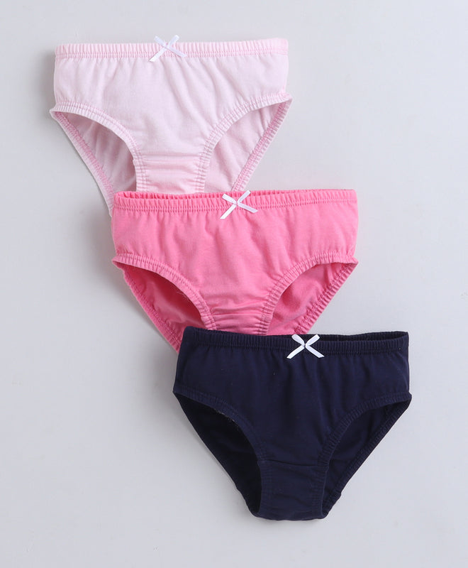 Navy & Pink Girls Compact Cotton Panties Pack of 3