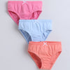 Pink & Sky Blue Girls Compact Cotton Panties Pack of 3