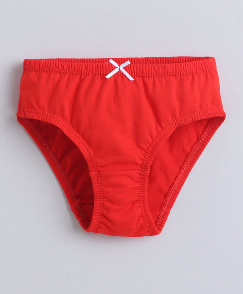 Girls 100% Compact Cotton Solid Panties for Everyday Comfort - Red & Sky Blue