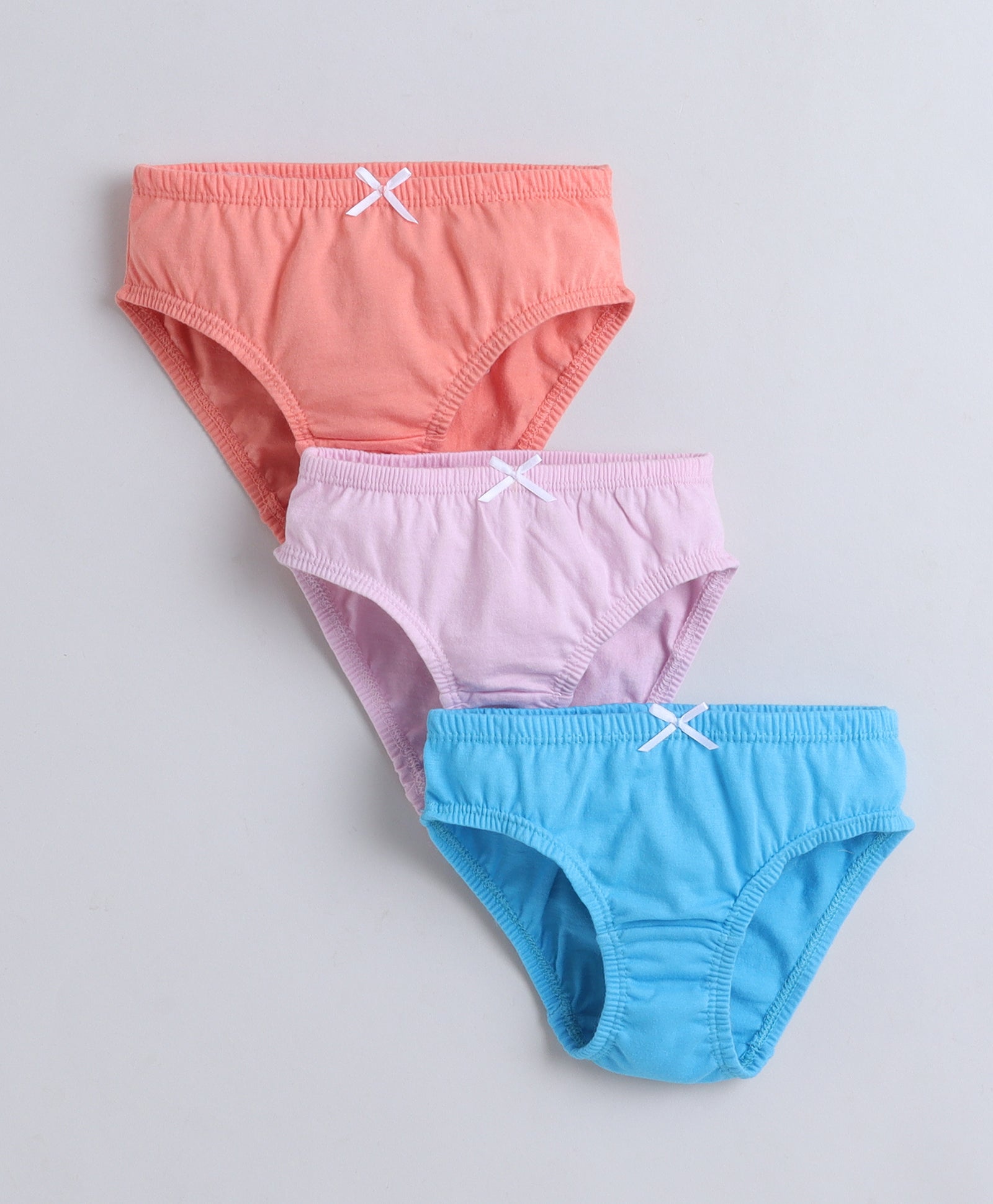 Orange & Blue Girls Compact Cotton Panties Pack of 3