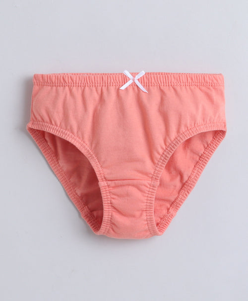 Girls 100% Compact Cotton Solid Panties for Everyday Comfort - Orange & Blue